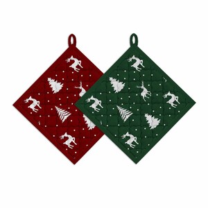 100% Cotton <b>Red</b> Color Christmas Printed Design Pot Holder Oven Safe Dishwasher Safe Indian Manufacturer Pot Holder for <b>Hot</b> Sale. - Product Image 6