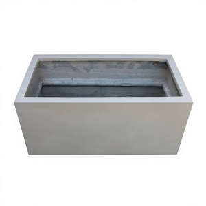 Wholesale White Fiberglass Hand Carved Classic Lightweight Durable Indoor/Outdoor Floor Rectangular <b>Planter</b> Unique Design - Product Image 1