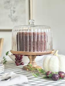 Elegante soporte de madera para pasteles con tapa de vidrio transparente para presentación en panaderías y decoración de comedores. - Product Image 6