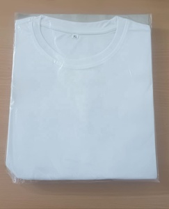 เสื้อยืดคอกลมแขนสั้นผ้าโพลีคอตตอนผสมระบายอากาศได้ดีเป็นมิตรกับสิ่งแวดล้อม ขายส่งแบบยูนิเซ็กส์ สีขาวล้วน ไม่มีลาย  จำหน่ายจำนวนมาก - Product Image 1