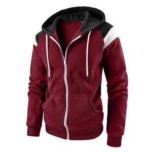 Sudadera con Capucha Extra Grande para Hombre, Color Granate, Manga Raglán, Forro Polar, Cierre Frontal con Cremallera, Bolsillo con Diseño de Corazón, Informal, Impermeable, para Invierno - Product Image 6