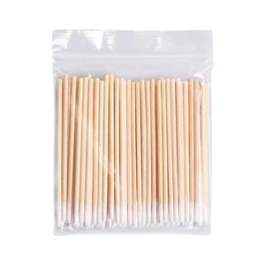 100 unidades de hisopos de algodón de madera de cabeza grande, desechables, de un solo lado, para limpieza de PMU - Product Image 1