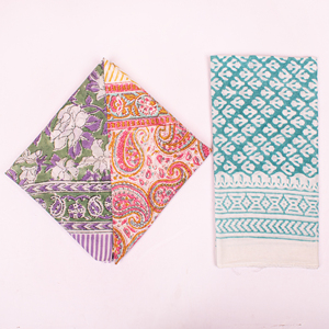 Floral Pattern Unisex Colorful Wraps Artisan Kerchief Organic Cotton Bandana 100% Breathable <b>Square</b> <b>Scarf</b> Bohemian Skin Friendly - Product Image 4