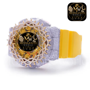 Moissanite World Luxury Antique Coin Iced Quartz <b>Watch</b> 40mm Sapphire <b>Crystal</b> Stainless Steel Band 20mm Men - Product Image 2
