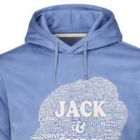 Sweat à capuche bleu royal Jack and Jill avec motif collage de mots, 100% coton, vêtements décontractés d'hiver pour hommes, femmes et adolescents