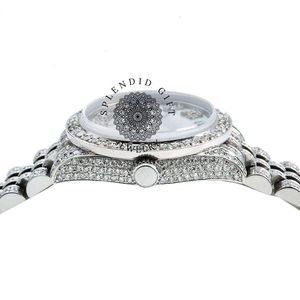 นาฬิกาเพชร Splendid Gem Jewelry ตัวเรือน 28 มม. หน้าปัดคริสตัลแซฟไฟร์ ประดับโมอิสซาไนต์ กลไกควอตซ์ ETA สายสแตนเลส กันน้ำ 10 เมตร - Product Image 5