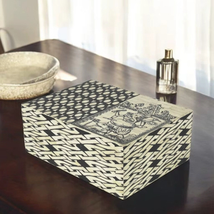 Caja de Joyería Hermética Rectangular de 4 Capas, Diseño Artesanal Tradicional Indio con Incrustaciones de Hueso y Resina, Elegante y de Moda - Product Image 1