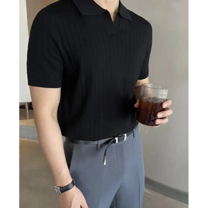 Men Slim Fit Polo <b>Shirts</b> Solid Stretch Collared <b>T</b>-<b>Shirt</b> Fashion Trendy Cotton Casual Top Summer Clothes Comfortable Stretchy - Product Image 3