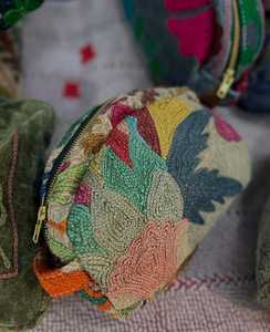 New Block Print Multicolor Floral Print Quilted Makeup Bag Cotton Cosmetic Travel Bag Women Toiletry Bag - Product Image 4