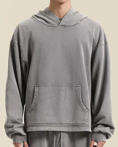 Conjunto de Sudadera y Pantalones Deportivos Holgados de Alta Calidad, Estilo Streetwear, con Efecto Desgastado y Lavado Ácido, para Hombre - Product Image 4