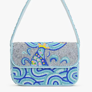 High Quality Women's Embroidery Handbag Multi-Color Seed <b>Bead</b> Evening Party Events Zipper Closure <b>Large</b> Professional Trendy - Product Image 1