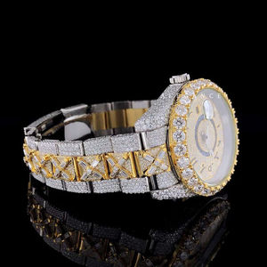 Reloj de Moda de Calidad Superior con Diseño Personalizado, Estilo Hip Hop, con Diamantes Cultivados en Laboratorio, Movimiento de Cuarzo, Gemas y Piedras para Hombre - Product Image 2