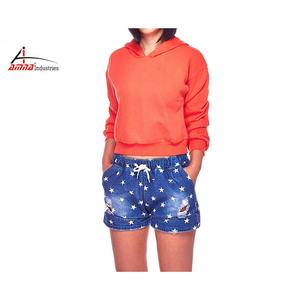 Conjunto de top corto de manga corta para mujer, tops cortos ajustados con capucha, 100 algodón, talla grande - Product Image 1