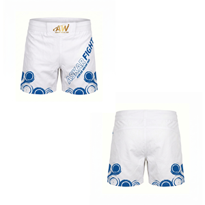 กางเกง MMA สีขาวสำหรับผู้ชาย ยี่ห้อ Askar Wear ลายพิมพ์แบบ Sublimation แห้งเร็ว ผลิตจากโพลีเอสเตอร์ เหมาะสำหรับศิลปะการต่อสู้แบบผสมผสาน ทรงปกติสำหรับผู้ใหญ่ - Product Image 1