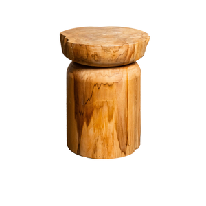 ARTERRA Premium Handmade Rustic Teak Natural Cylinder Stool-Handcrafted Solid Wood Living Room Furniture for Apartment & Villa - Product Image 2
