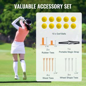 Tappetino da Golf 5x4ft con 10 Palline e 9 Tee, Erba Sintetica per Allenamento Golf, Materiale in Tessuto EVA - Product Image 6