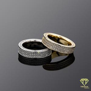 Anillo de Plata de Ley 925 Premium con Diamantes Cultivados en Laboratorio de Varias Hileras para Compradores Mayoristas de Joyería - Product Image 1