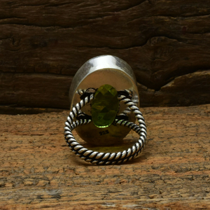 <b>Peridot</b> Gemstone 925 Sterling Silver <b>Ring</b> Bezel Setting Handmade Natural Green Stone <b>Ring</b> For Her - Product Image 3