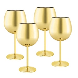 Attractive Design Stainless Steel Wine <b>Glass</b> Set of 2 Modern Design Break Resistant Party <b>Goblets</b> Round Shape Home Wine <b>Glass</b> - Product Image 6