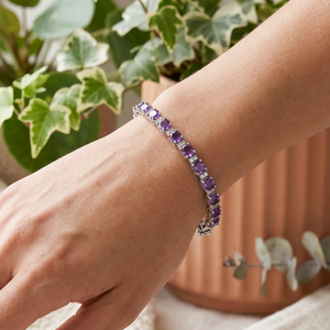 Bracelet tendance pour femme en argent sterling 925 avec améthyste naturelle de haute qualité, bijoux de créateur faits à la main Memoria Jewels - Product Image 6