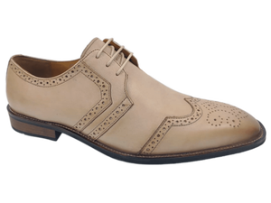 Chaussures Oxford en cuir véritable beige pour homme, bout pointu, à lacets, respirantes, style marche toutes saisons - Product Image 1