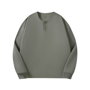 Suéter de punto extragrande para hombre, de color sólido, con cuello abotonado, manga larga, estilo casual para otoño - Product Image 4