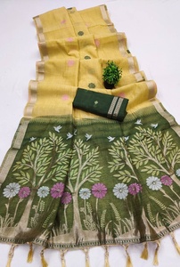 Sari en coton pour femme, très vendu, avec motif floral, idéal pour les mariages et les festivals, disponible auprès d'un fournisseur indien - Product Image 2