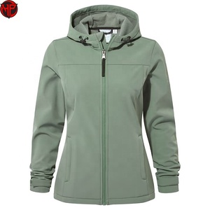 Veste polaire à capuche pour femme, fermeture éclair intégrale, coupe-vent, couleur unie, vêtement d'automne, veste softshell pour femme, à capuche, coupe-vent, imperméable - Product Image 4