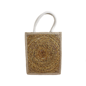 Elegante Porta Botellas de Agua de Yute Natural con Correa Larga para Gimnasio y Oficina - Product Image 1