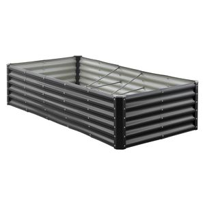 Fioriera Rialzata in Metallo Zincato per Esterni con Fondo Aperto, Grande, 6 x 3 x 1,4 piedi, per Fiori e Piante - Product Image 1