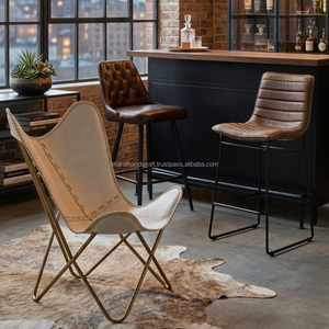 Chaise de comptoir à hauteur réglable avec structure métallique, fonction pivotante et repose-pieds pour îlot de cuisine et bar contemporains - Product Image 2