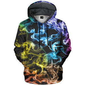 Sudadera con Capucha 3D Rainbow Smoke para Hombre - Diseño Gráfico de Nebulosa Colorida - Sudadera Informal de Manga Larga con Bolsillo - Product Image 2
