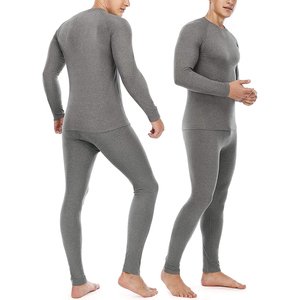 Pack Combo – Sous-vêtements Thermiques Homme en Coton Spandex à Manches Longues – Ensembles de Compression Fitness Unisexe à Motif Uni – Lot de 2 Pièces OEM - Product Image 3