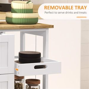 Kitchen Sideboard and Coffee Bar Storage Cabinet Practical and Stylish Cart Design - Product Image 2