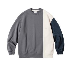 Custom Made Men Sweatshirts Color <b>Block</b> Long Sleeve Crewneck Sweatshirts Casual Loose Fit Breathable Stylish Streetwear Apparel - Product Image 3