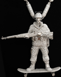 Pendentif Hip Hop de Luxe Personnalisé avec Pierres, Entièrement Personnalisable, en Argent Sterling 925, Moissanite VVS, Plaqué Rhodium/Or - Product Image 1