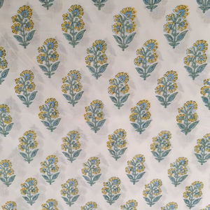 Beau pur coton indien Floral main bloc impression tissu pour femmes/garçons vêtements rideaux Lingerie chemises matelas auvent - Product Image 1