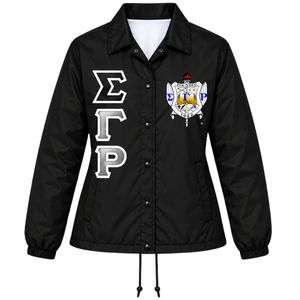 Chaqueta de la Hermandad Sigma Gamma Rho para Mujer, Manga Larga, con Cierre, Informal, con Letras Griegas, Ropa Exterior Personalizada, OEM, ODM, Venta al Por Mayor - Product Image 1
