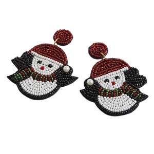 Best quality <b>earring</b> for wearing in wedding seed beaded embroidery <b>handmade</b> <b>earring</b> for girls from India - Product Image 3