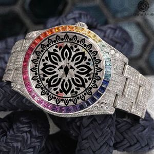 Charm Jewells Montre de luxe pour femme en acier inoxydable, mouvement à quartz analogique, cristal saphir, lunette en diamant, 38 mm - Product Image 1