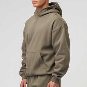 Sweat à capuche oversize pour homme en coton épais, coupe ample, manches longues, tendance - Product Image 3