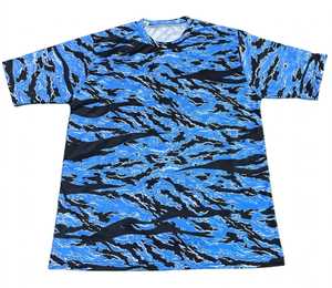 Unisex Blue Black Animal Camo Sublimation <b>T</b>-<b>Shirt</b> Short Sleeve Breathable Hunting Tops Summer Front Logo 100% Polyester - Product Image 1