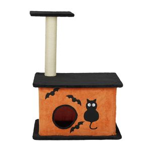 Albero per Gatti di Halloween da 33 Pollici con Ampia Cuccia e Grande Piattaforma, Torre per Gatti da Interno con Tiragraffi in Sisal, Arancione - Product Image 1