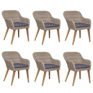 Set da pranzo con Patio marrone da 7 pezzi con comodi cuscini per intrattenere all'aperto - Product Image 4