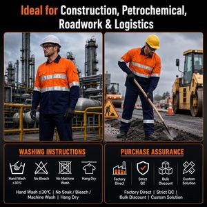 Abbigliamento da Lavoro Riflettente ad Alta Visibilità, Tuta Industriale Riflettente <span class=keywords><strong>per</strong></span> Cantieri Edili - Product Image 5