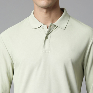 wholesale price OEM Service New Arrival Quick dry Breathable Outerwear Solid Color <b>Men</b> <b>Long</b> <b>sleeve</b> <b>polo</b> t <b>shirt</b> Slim Fit - Product Image 6