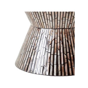 Tabouret moderne MOP avec motif géométrique, fait main, mobilier contemporain pour salon, idéal pour appartement, provenance Vietnam - Product Image 3