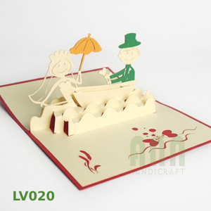 Carte d'invitation de mariage pop-up 3D personnalisée avec motif voilier, enveloppe et boîte en papier découpée à la main – Offre de Thanksgiving - Product Image 4
