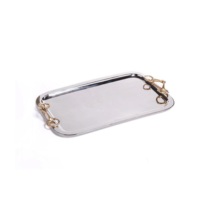 Plateau de service alimentaire en métal personnalisé, nouvelle arrivée, plateau moderne pour la présentation de collations et de desserts, pour la maison, l'hôtel, la restauration, utilisation sur table. - Product Image 2