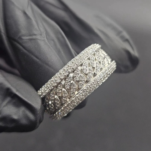 แหวนฮิปฮอปเงินแท้ 925 คุณภาพพรีเมียม ประดับเพชรโมอิสซาไนต์ ดีไซน์หนามเตย สำหรับผู้ชาย สวมใส่ได้ทุกวันและโอกาสพิเศษ ราคาดีที่สุด - Product Image 1